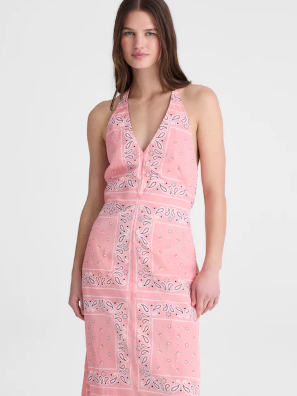 NWT Madewell x Shopbop Smocked Halter Midi Dress in Size Small - Picture 2 of 11